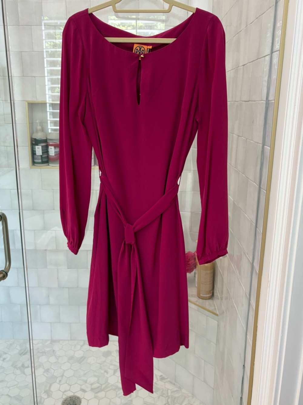 NWT Tory Burch Kathy Dress. Royal Fuchsia. Size 14. Retail price $295.